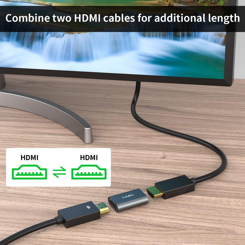 IIABC HDMI Coupler Female to Female 3 Pack 3D 4K@60Hz HDMI Adapter Aluminum Alloy Extension Cable Connector for HDTV, Roku Stick, Computer, PC, Monitor, Laptop, Projector, DVD Player, PS 5/4/3 - Image 3
